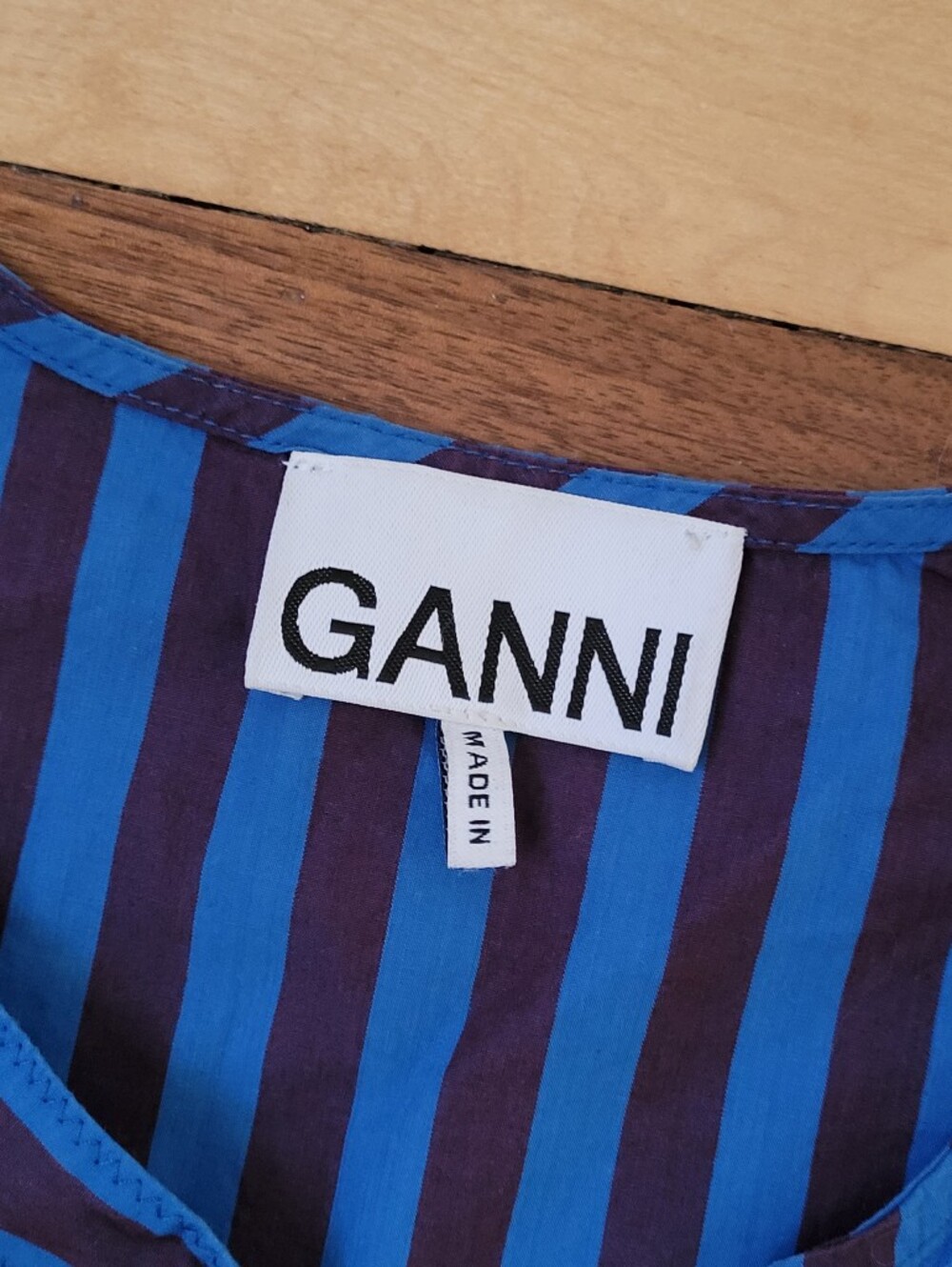 GANNI STRIPED PEPLUM BLOUSE - Picture 5 of 7
